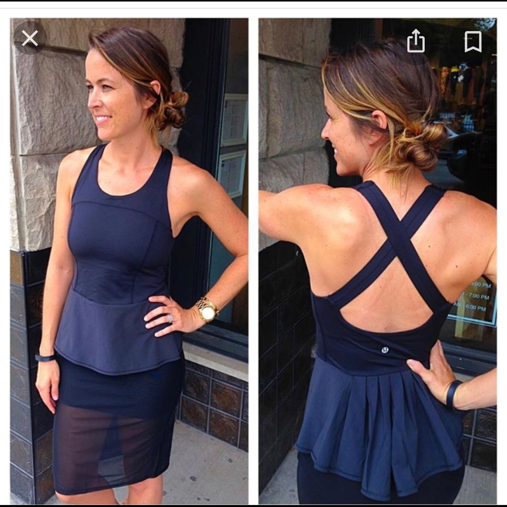 EUC Rare Black Lululemon Peplum Tank